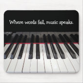 Tapis De Souris Citation de musique sur clavier de piano (Devant)