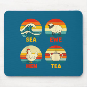 Tapis De Souris Citation de Poule de Mer Coucher de Soleil Brebis