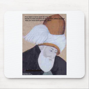 Tapis De Souris Citation de Rumi "Obstacles de l'amour" sur les t-