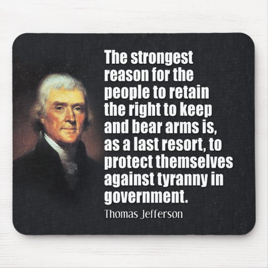 Tapis De Souris Citation de Thomas Jefferson (Devant)