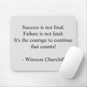 Tapis De Souris Citation de Winston Churchill; Réussite Minimalist
