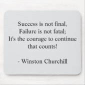 Tapis De Souris Citation de Winston Churchill; Réussite Minimalist (Devant)