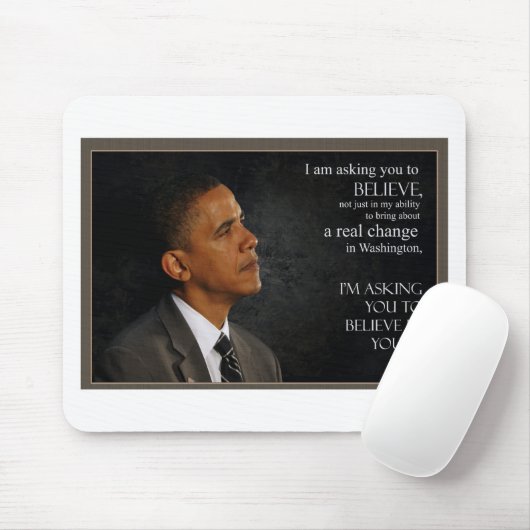 Tapis De Souris Citation d'Obama (Avec souris)