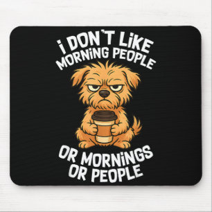 Tapis De Souris Citation drôle Café Chien mignon endormi Amateur d