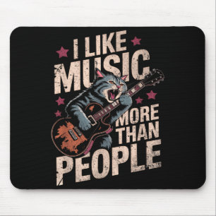 Tapis De Souris Citation drôle d'animal amateur de musique rock vi