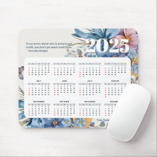 Tapis De Souris Citation du calendrier 2025 moderne et nom personn