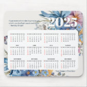 Tapis De Souris Citation du calendrier 2025 moderne et nom personn (Devant)