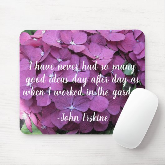 Tapis De Souris Citation du jardin d'Hydrangeas (Avec souris)