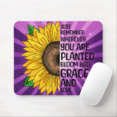 Tapis De Souris Citation et tournesol tiré à la main (Avec souris)