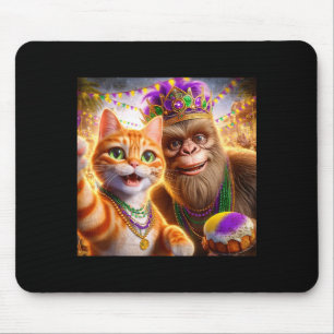Tapis De Souris Citation Funny Mardi Gras Selfie Chat Bigfoot _1