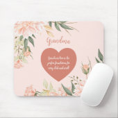 Tapis De Souris Citation Grand-Mère Aquarelle Rose Floral (Avec souris)
