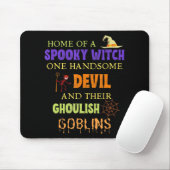 Tapis De Souris Citation Halloween Familiale Avec Witch Devil Spid (Avec souris)