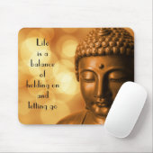 Tapis De Souris Citation inspirante avec une image de Bouddha (Avec souris)