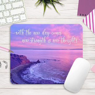Tapis De Souris Citation inspirante de Purple Pink Ocean Sunset