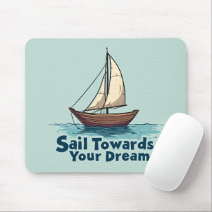 Tapis De Souris Citation Inspirante de Voilier Vintage Nautical