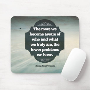 Tapis De Souris Citation Inspirationnelle de Henry David Thoreau "