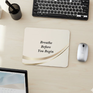 Tapis De Souris Citation minimaliste or beige