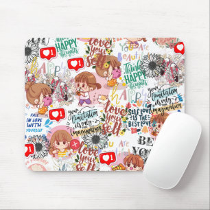 Tapis De Souris Citation motivante mignonne – Positive Kawaii