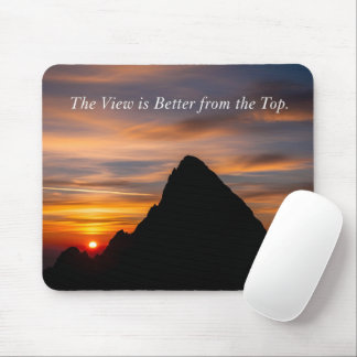 Tapis De Souris Citation Motivante Silhouette au Sommet Inspiratio