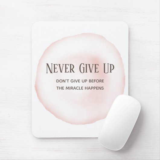Tapis De Souris Citation Motivation rose aquarelle (Avec souris)