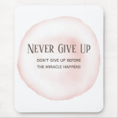 Tapis De Souris Citation Motivation rose aquarelle (Devant)