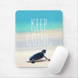Tapis De Souris Citation Motivationnelle Continuer à aller Turtle 