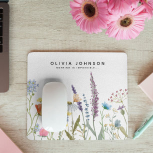 Tapis De Souris Citation motivationnelle de nom de fleur sauvage a