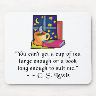 Tapis De Souris Citation Mousepad de thé et de livres W