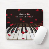 Tapis De Souris Citation musicale sur les touches de piano (Avec souris)