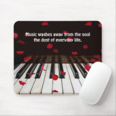 Tapis De Souris Citation musicale sur les touches de piano (Avec souris)
