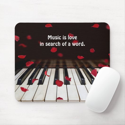 Tapis De Souris Citation musicale sur les touches de piano (Avec souris)