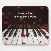 Tapis De Souris Citation musicale sur les touches de piano (Devant)