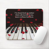 Tapis De Souris Citation musicale sur les touches de piano (Avec souris)