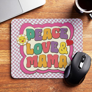 Tapis De Souris Citation Rétro Groovy Maman Typographie Fête des M