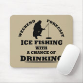 Tapis De Souris citations amusantes sur la pêche à la glace et les (Avec souris)