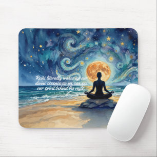 Tapis De Souris Citations de méditation de yoga nuit étoilée ciel