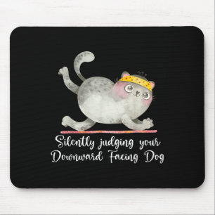 Tapis De Souris Citations Drôle De Yoga Chat Jugement Silencieux