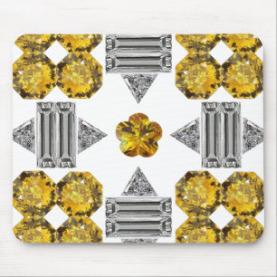 Tapis De Souris Citrine Diamant Gemstone Art, Jaune