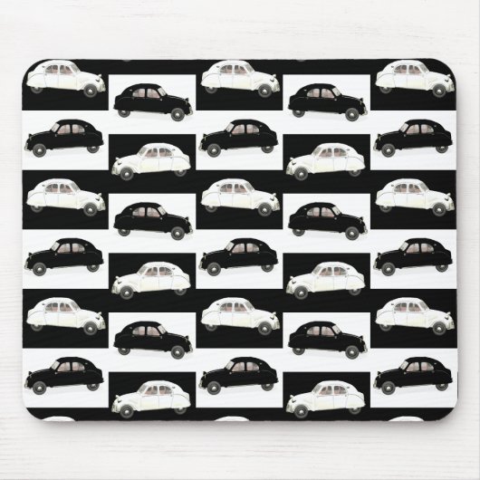 Tapis De Souris Citroen 2CV noir blanc (Devant)
