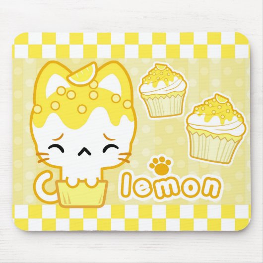 Tapis De Souris Citron Cupcake Kitty Mousepad (Devant)
