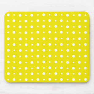 Tapis De Souris Citron jaune Mousepad, Pois blancs