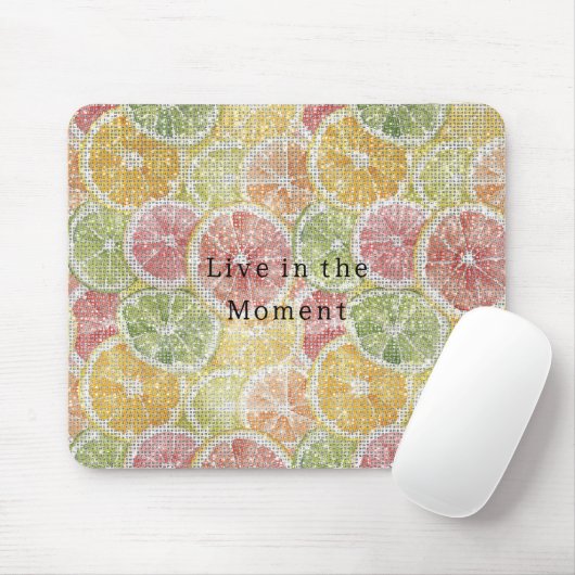 Tapis De Souris Citron Lime Orange Pamplemousse Fruit Étincelle  (Avec souris)
