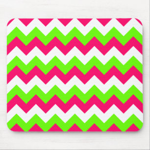 Tapis De Souris Citron vert rose et zigzag blanc
