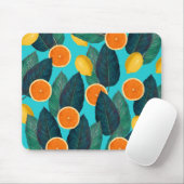 Tapis De Souris citrons et oranges turquoises (Avec souris)