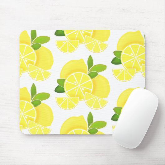 Tapis De Souris Citrons | tranches de citron | motif d'agrumes ens (Avec souris)