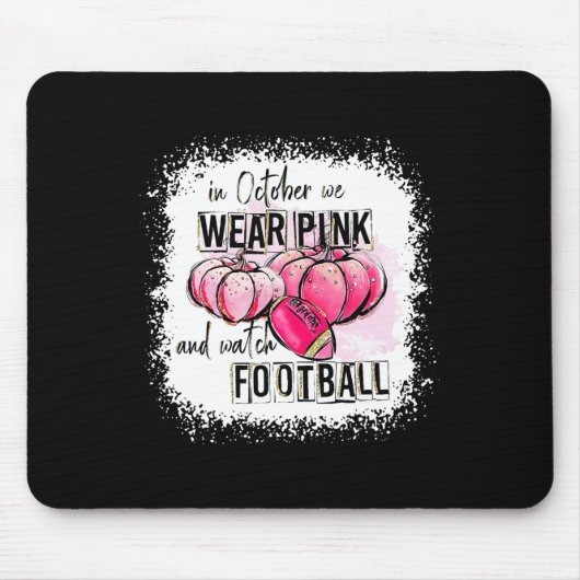 Tapis De Souris Citrouille Automne En Octobre Nous Portons Rose Et (Devant)