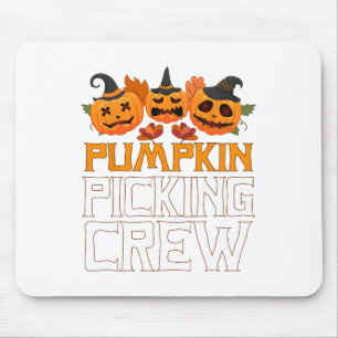 Tapis De Souris Citrouille de cueillette Crew Halloween Famille Co
