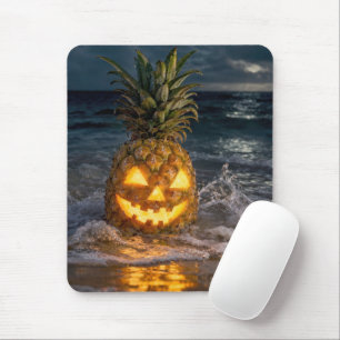Tapis De Souris Citrouille de Halloween en ananas dans le ressac d