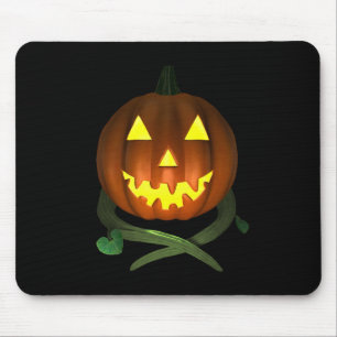 Tapis De Souris Citrouille d'Halloween avec vignes