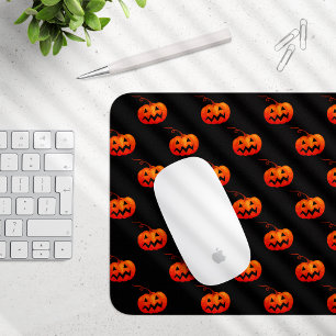 Tapis De Souris Citrouille D'Halloween, Citrouille Orange Trou Ou